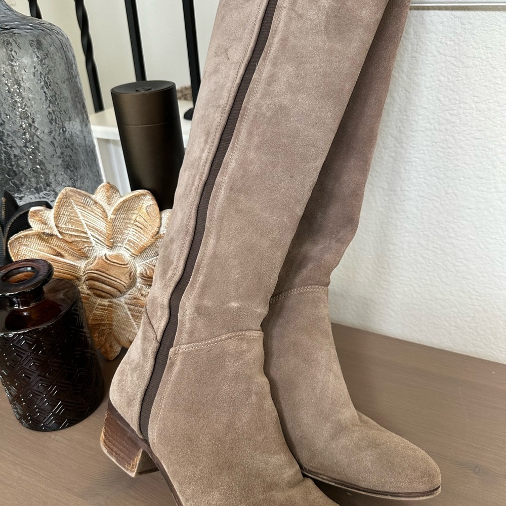 Steve Madden Taupe Suede Knee High Boots